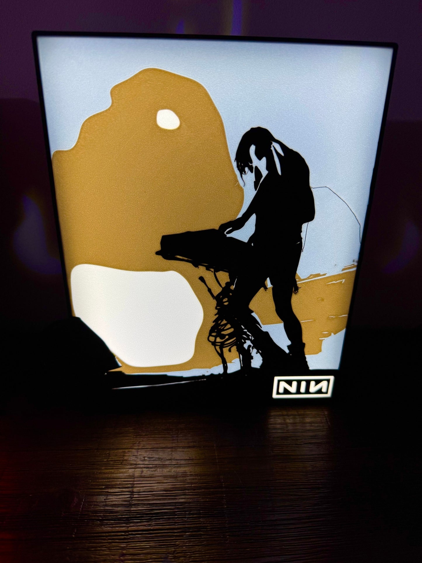 NIN - Trent Reznor with Keyboard - Band Fan Art LED Illuminated Wall Sign - USB Powered Display