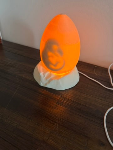 Dinosaur Egg Light - With Baby Dinosaur Inside - LED Light Night Light / Shelf Light
