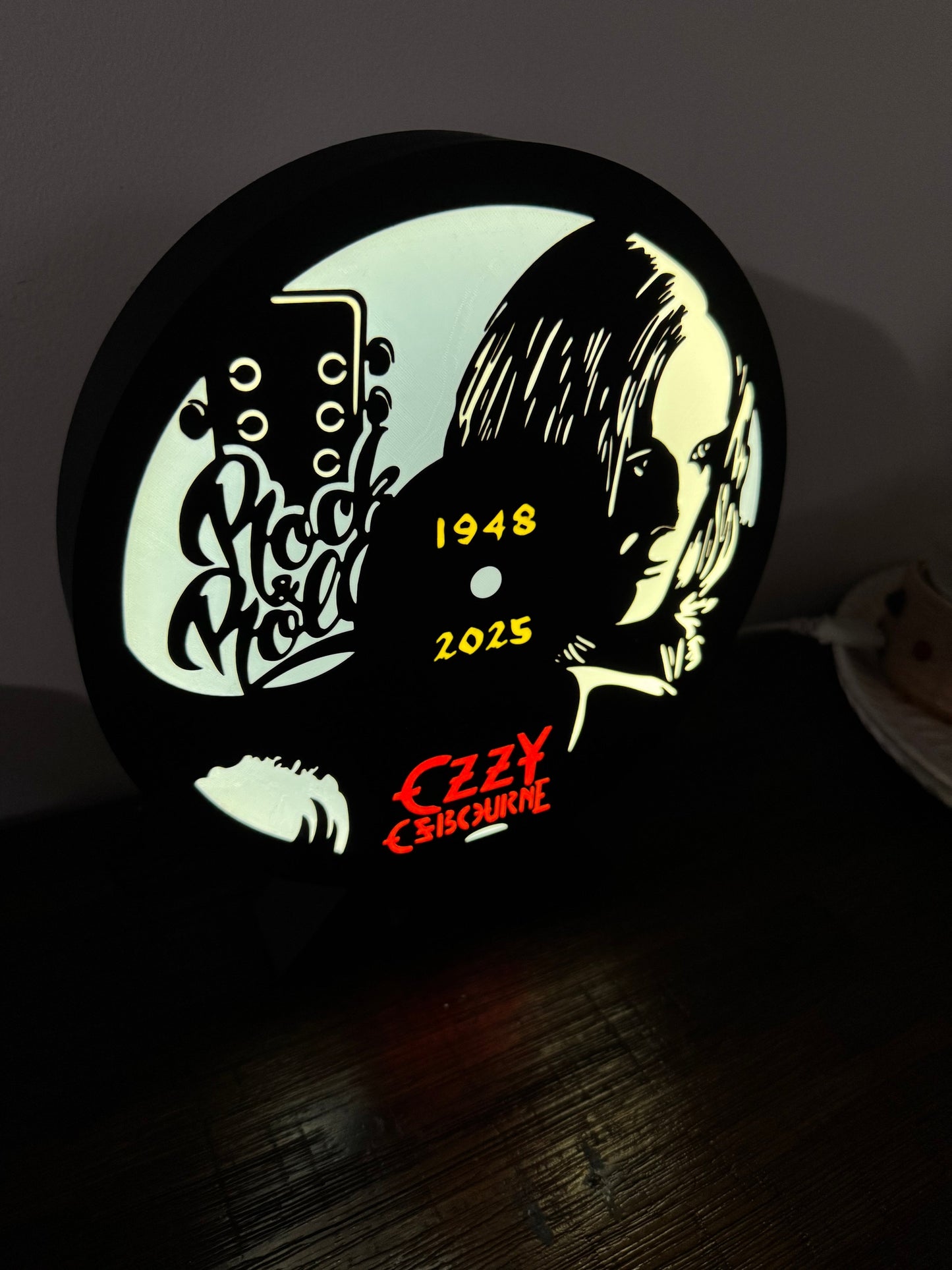 LED Light-Up Sign: Ozzy Osbourne Tribute 🎸 - RIP 2025 Rock & Roll