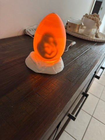 Dinosaur Egg Light - With Baby Dinosaur Inside - LED Light Night Light / Shelf Light