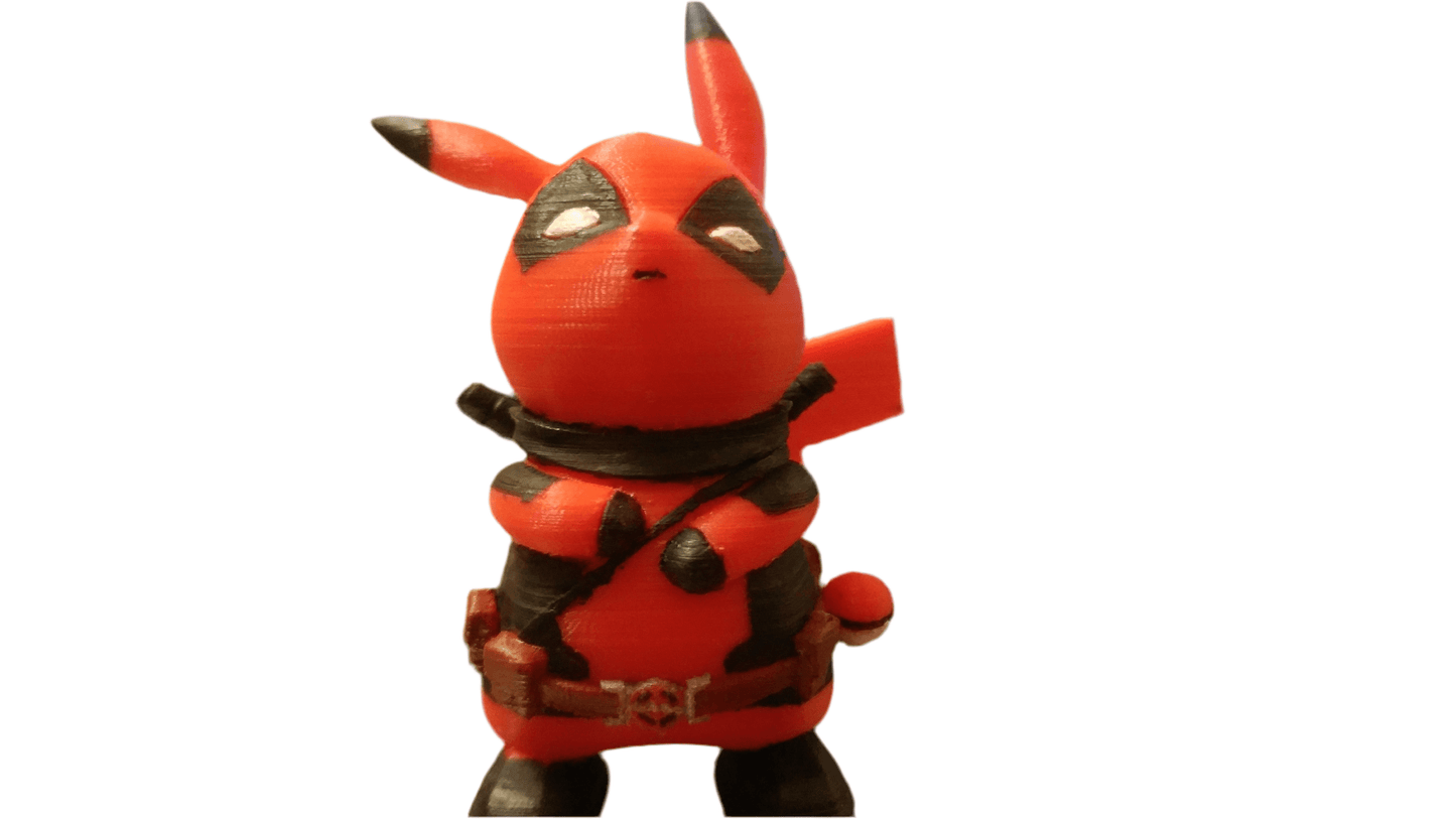 Pika-Pool Figurine: Deadpool Pikachu Collectible, Cute & Unique Gift for Fans, Funko-inspired, Nerd Decor, Action Figure - Michael's 3D World