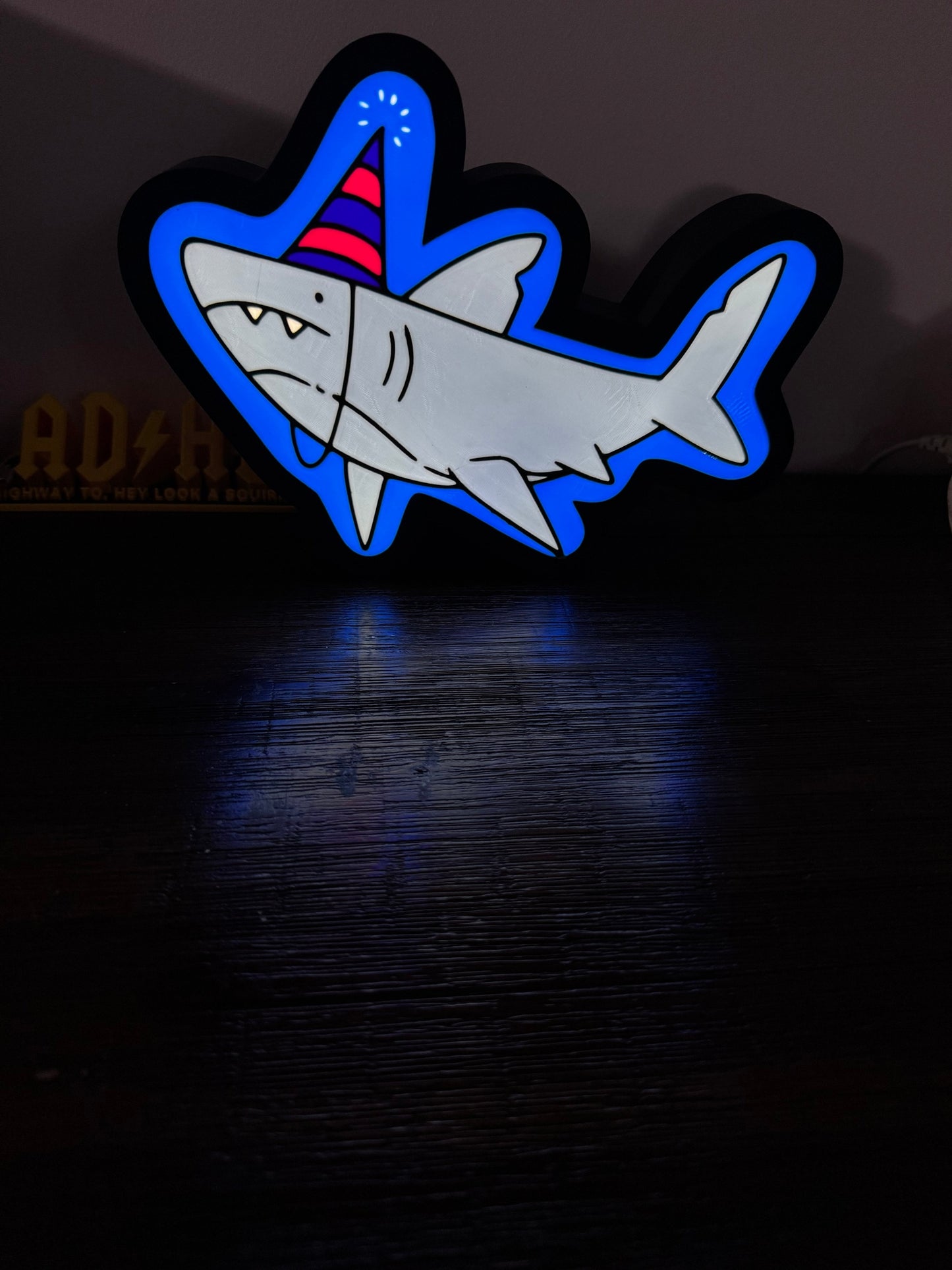 Party Shark! With a hat! Cute - Bright light up LED Night Light