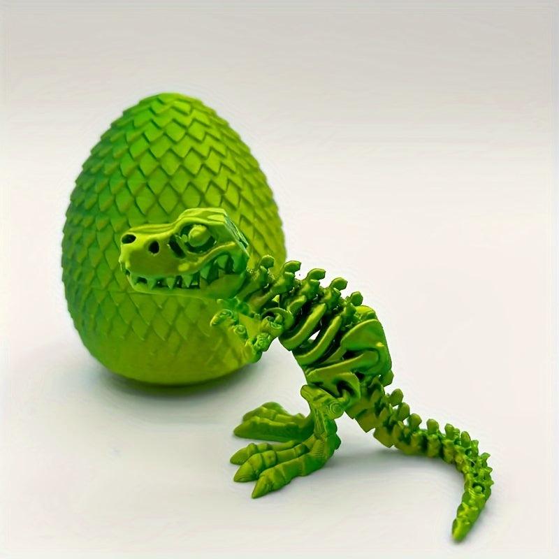 Small T-Rex Dinosaur Skeleton with his own Egg Enclosure & Dog Bone - Michael's 3D World