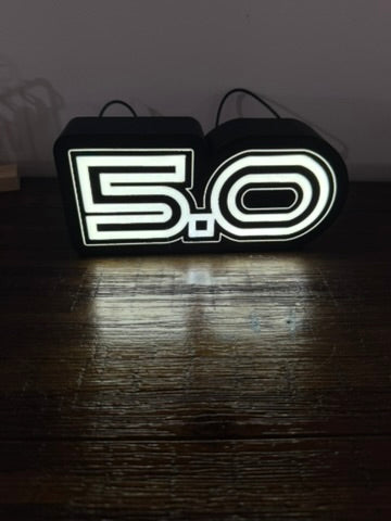 Holden Commodore V8 5.0L Badge - Light Up Artwork / Illuminated Wall Art / LED Display Sign