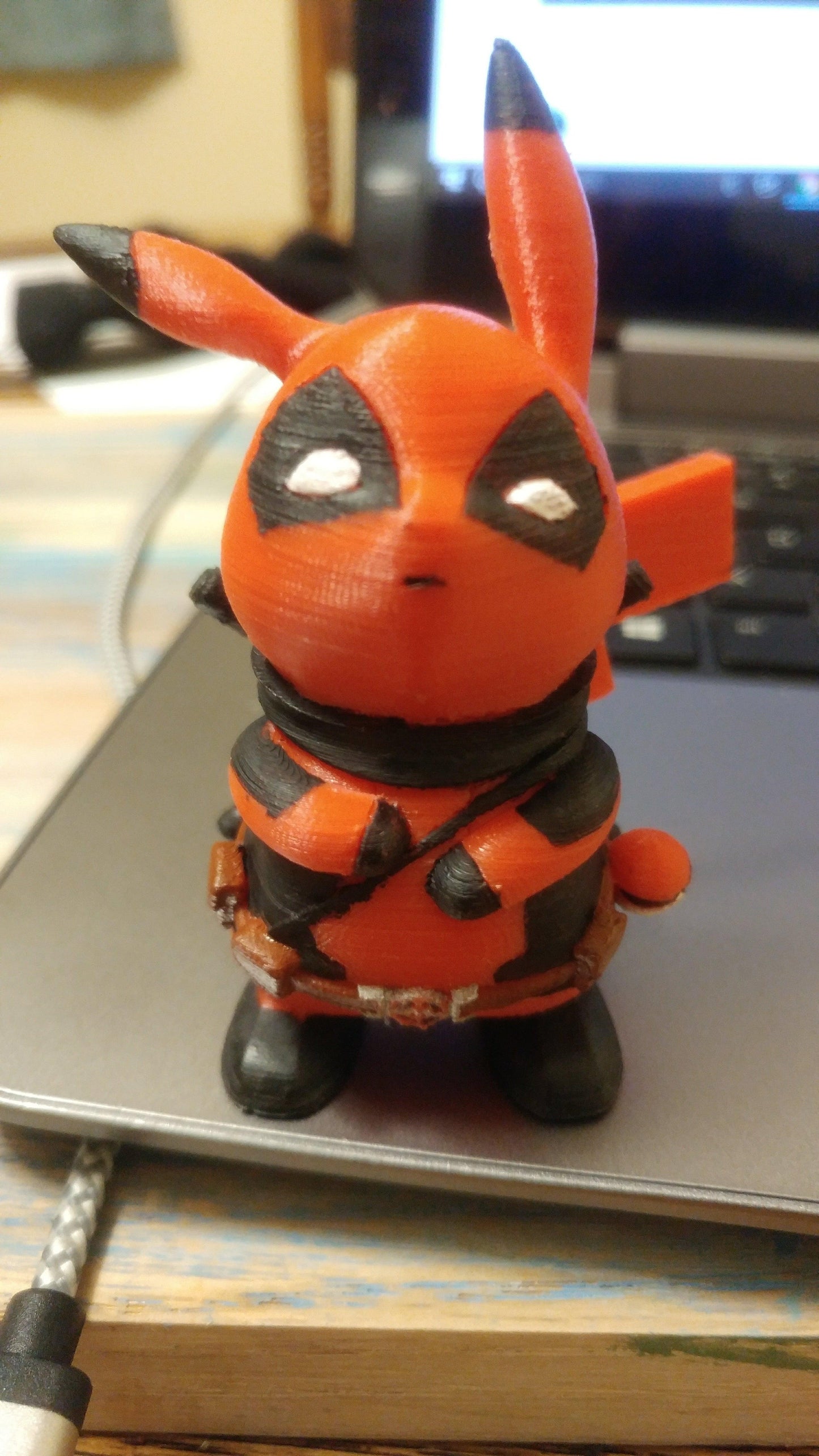 Pika-Pool Figurine: Deadpool Pikachu Collectible, Cute & Unique Gift for Fans, Funko-inspired, Nerd Decor, Action Figure - Michael's 3D World