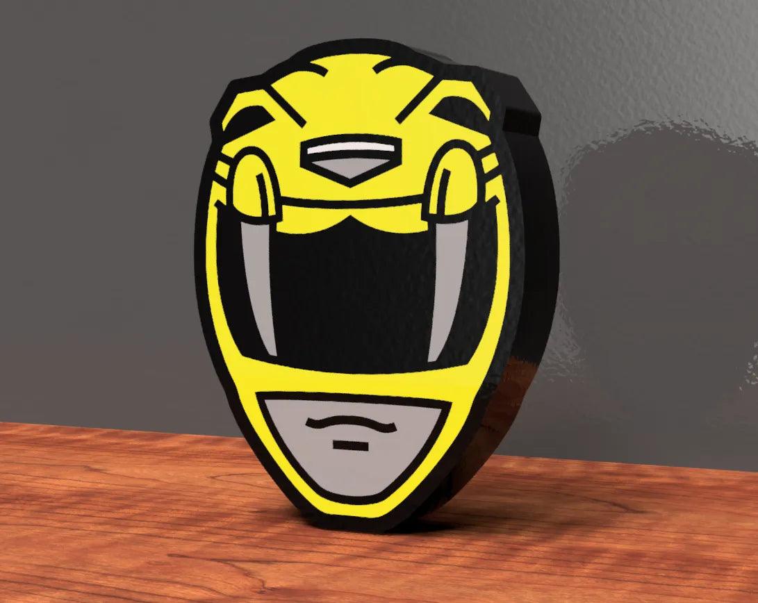 Yellow Power Ranger - Light Up Sign / Night Light - Michael's 3D World