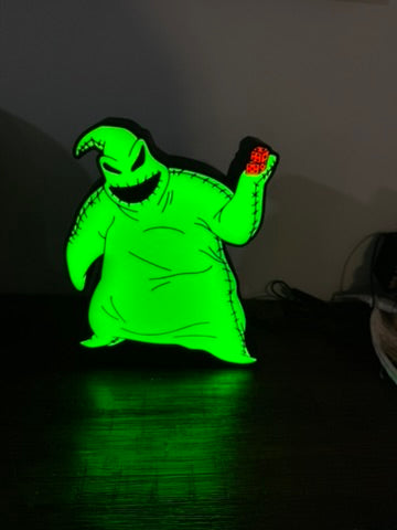 Oogie Boogie - Halloween - Light Up Sign / LED Night Light - Nightmare Before Christmas