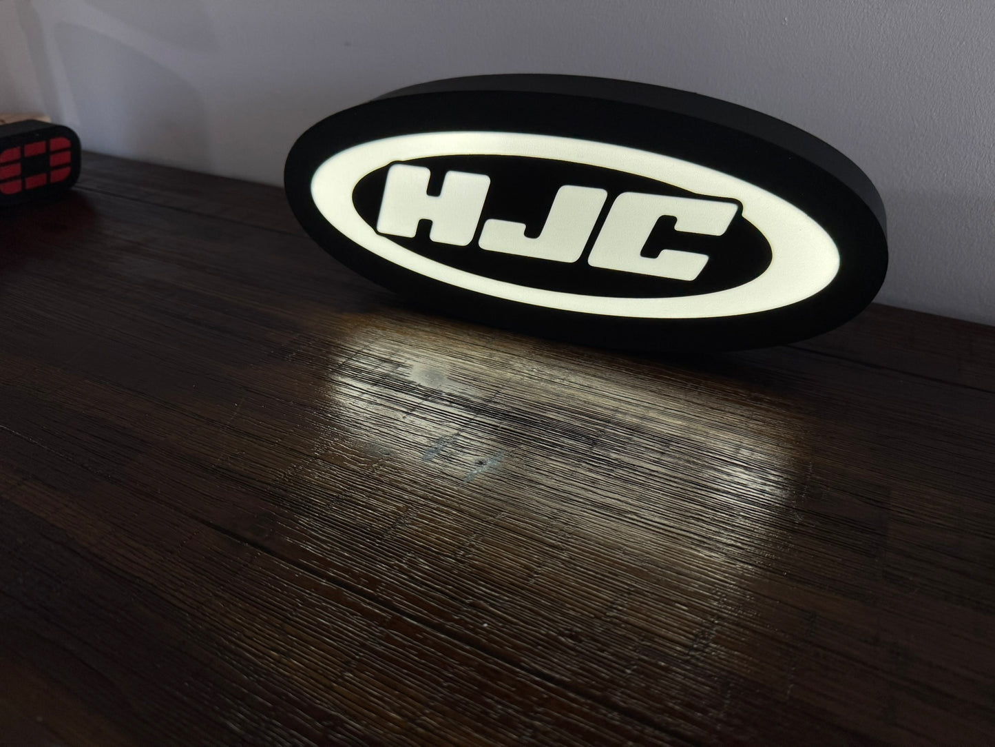 HJC - Helmet Logo - LED Light Up Artwork / Illuminated Wall Sign Display