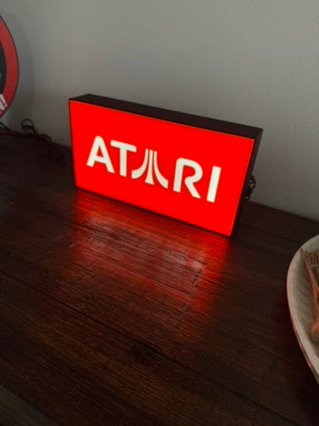 Atari Logo Light-up Fan Sign - LED Illuminated Light / Wall Art