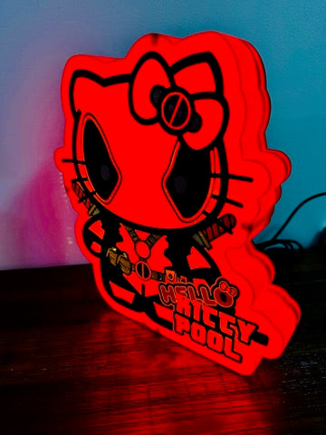Hello Kitty x Deadpool - Hello Kitty Pool - Light Up Sign / LED Night Light - USB Powered