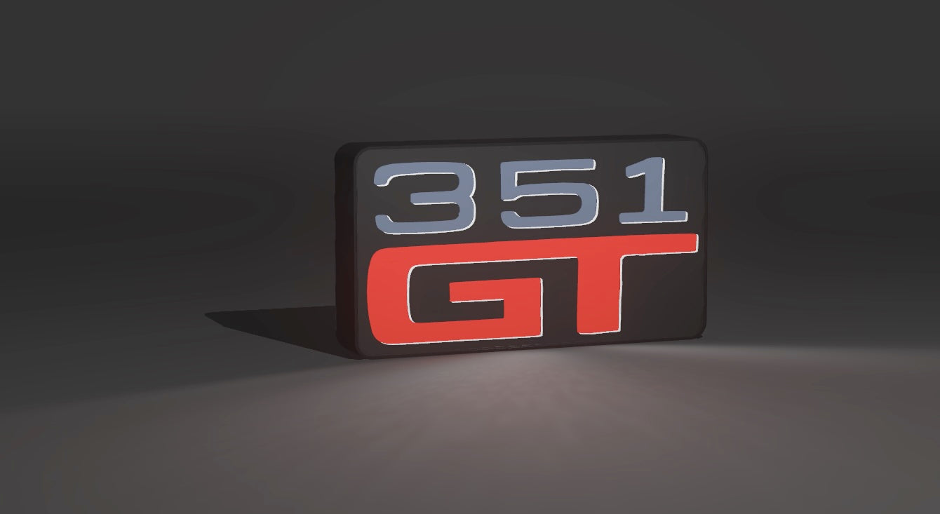 Ford 351GT Badge - LED Light Up Sign - USB Powered