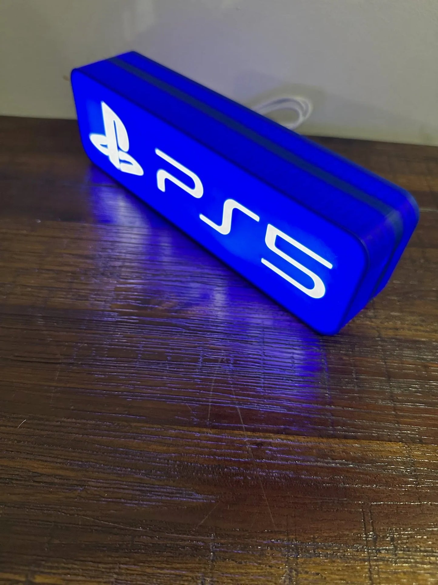 Playstation PS5 - Blue & White Mini Light Up Sign / Night Light - USB Powered - Michael's 3D World