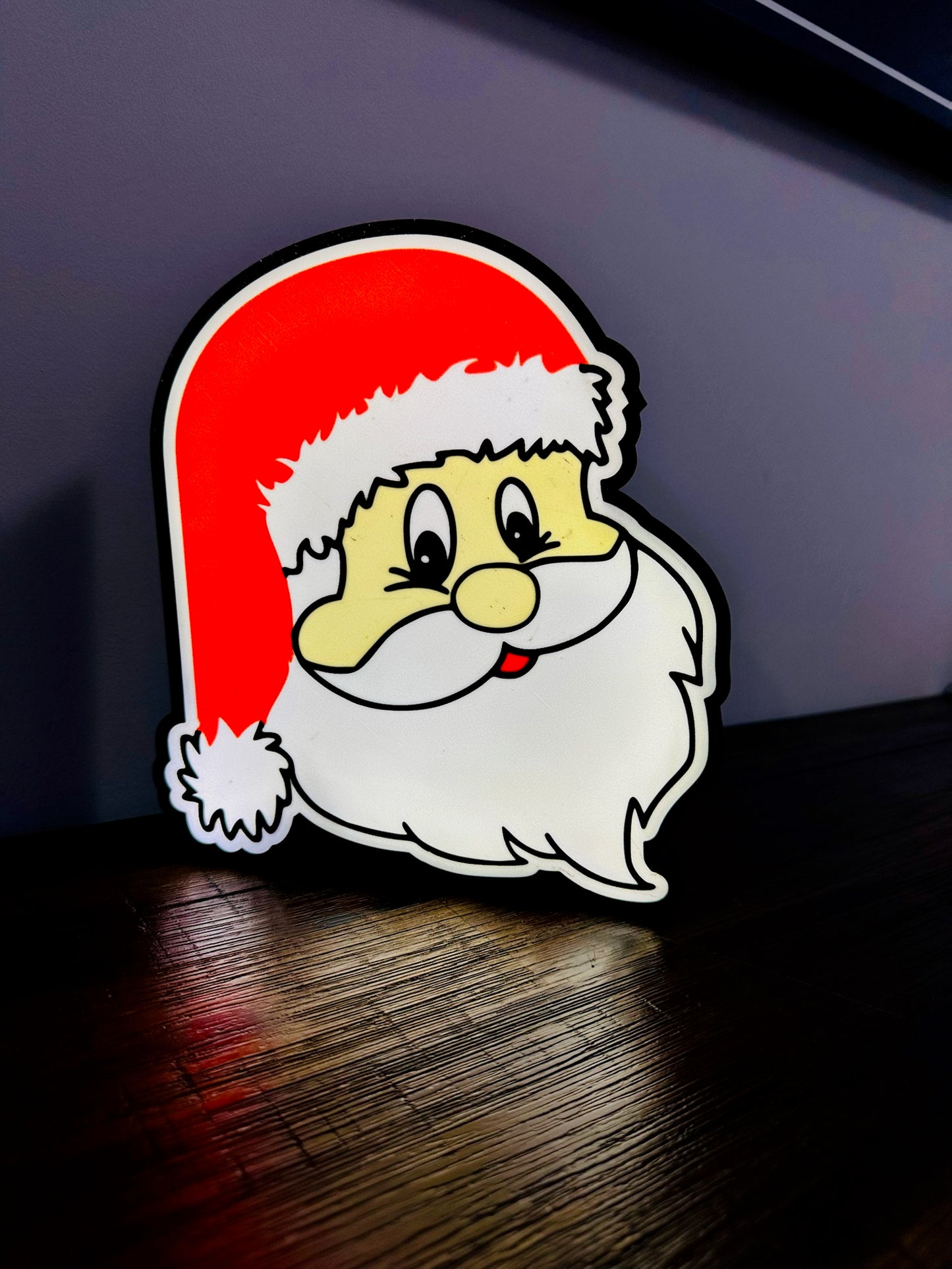 Jolly Santa Face Christmas Light Up Decoration / Wall Art - USB Powered