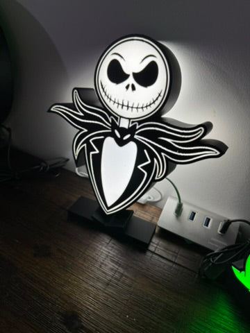 Jack Skellington - Halloween - Light Up Sign / LED Night Light - Nightmare Before Christmas