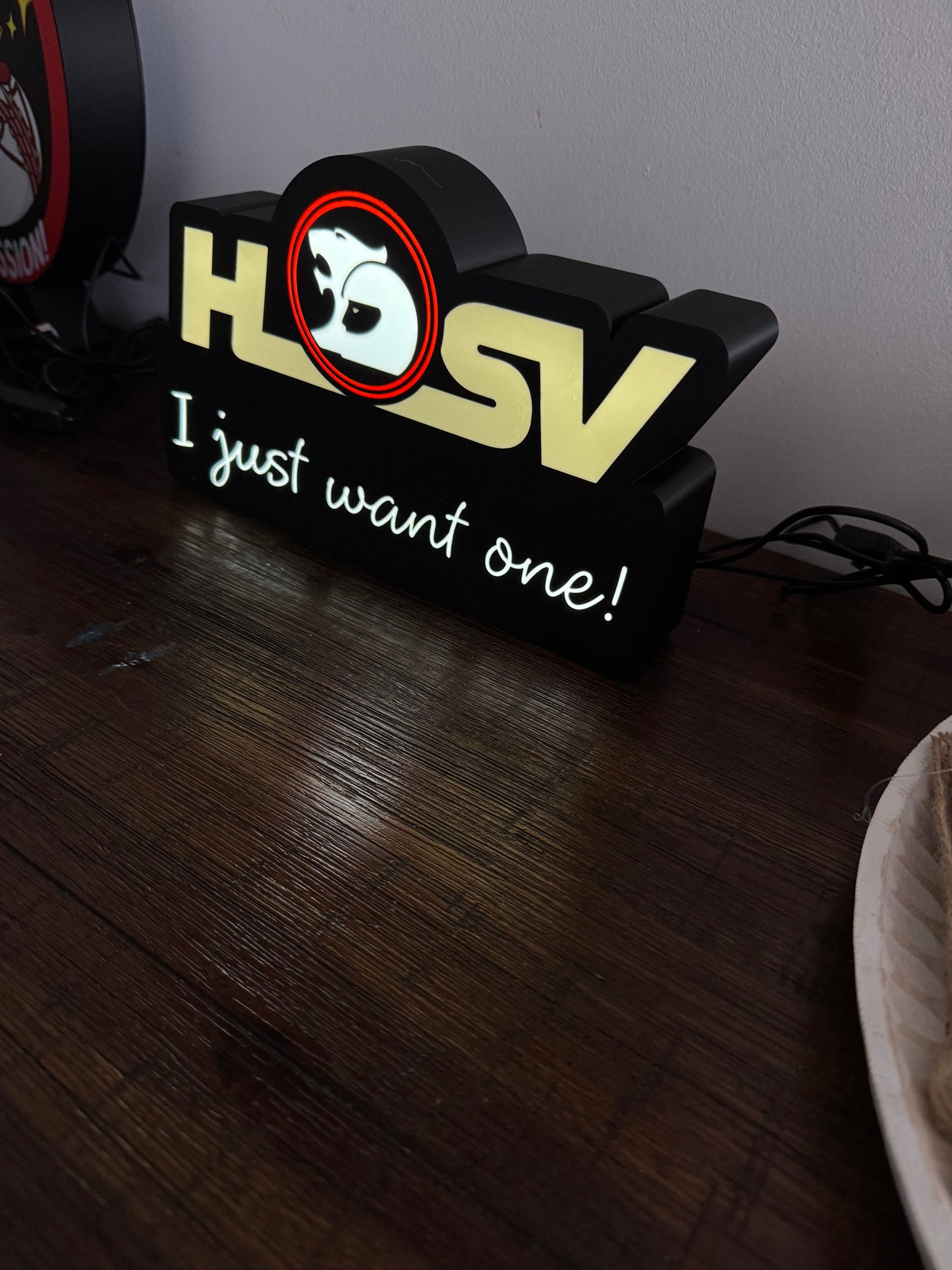 Holden HSV “I just want one” Logo - LED Light Up Display Art - USB Powered