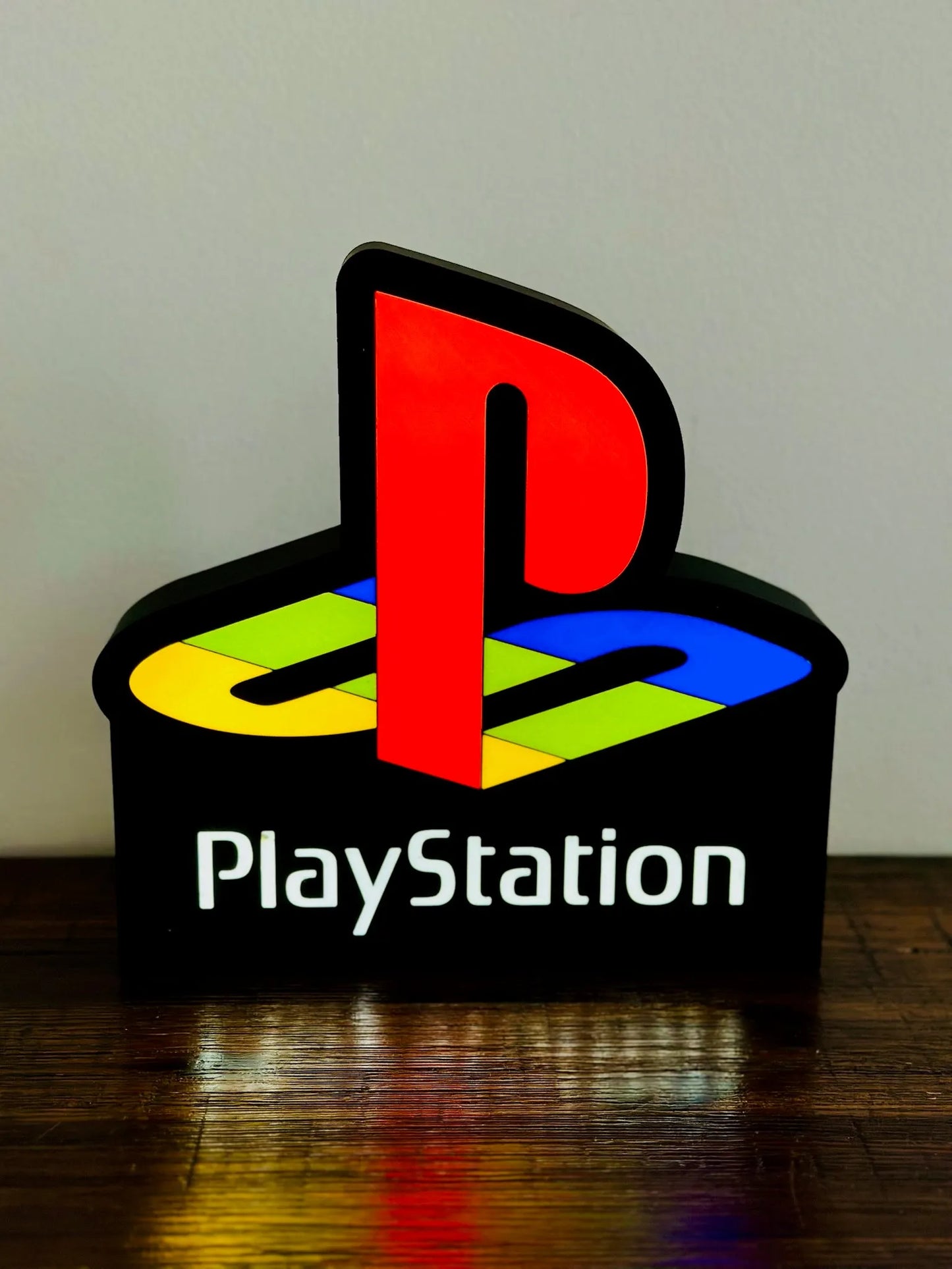 Sony Playstation Logo - Original PSX/PS1 Colours - Light Up Wall Art - USB Power - Michael's 3D World
