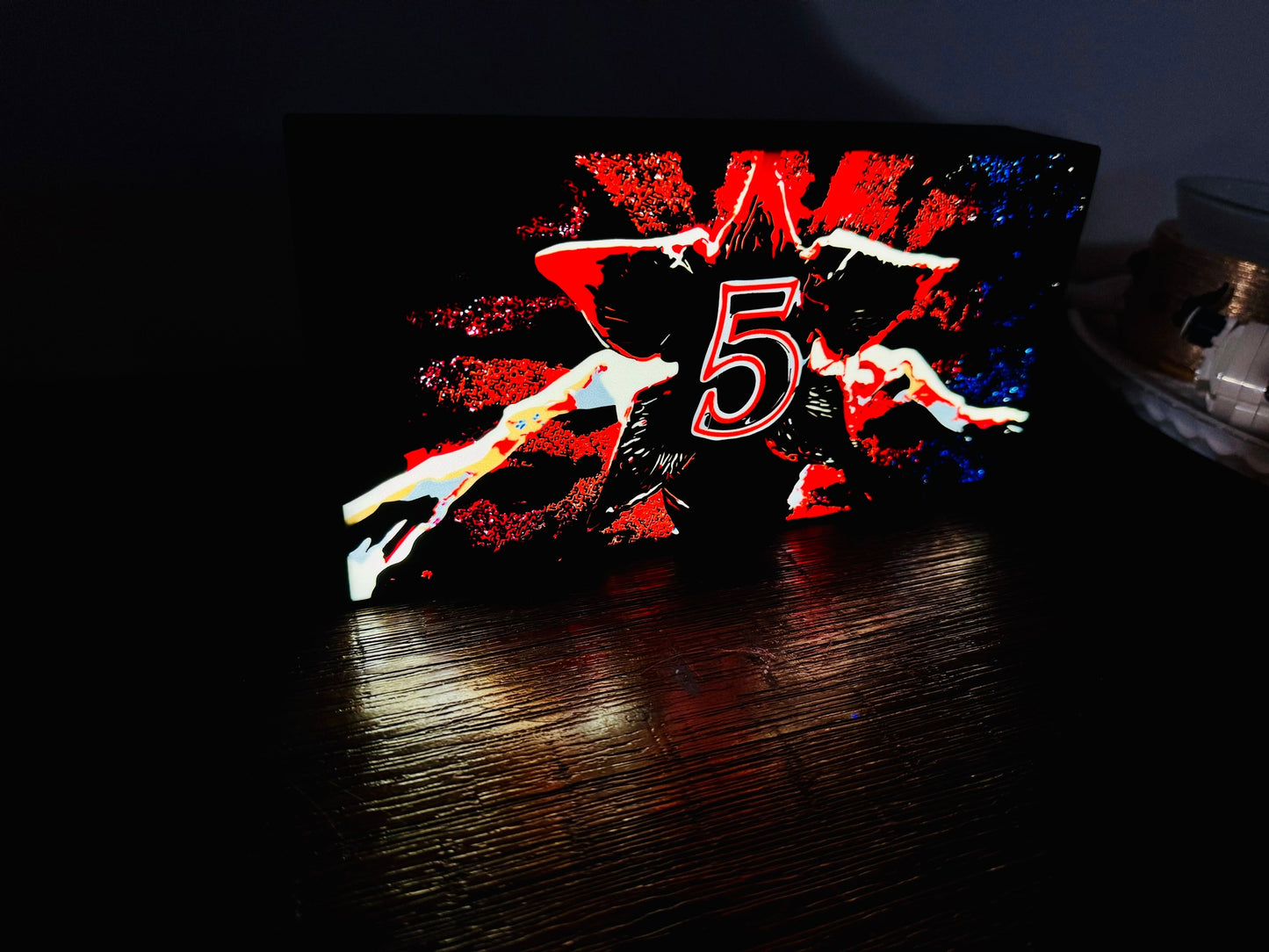 Stranger Things: Season 5 - Demogorgon - Fan Art LED Illuminated Wall Sign - USB Powered Display