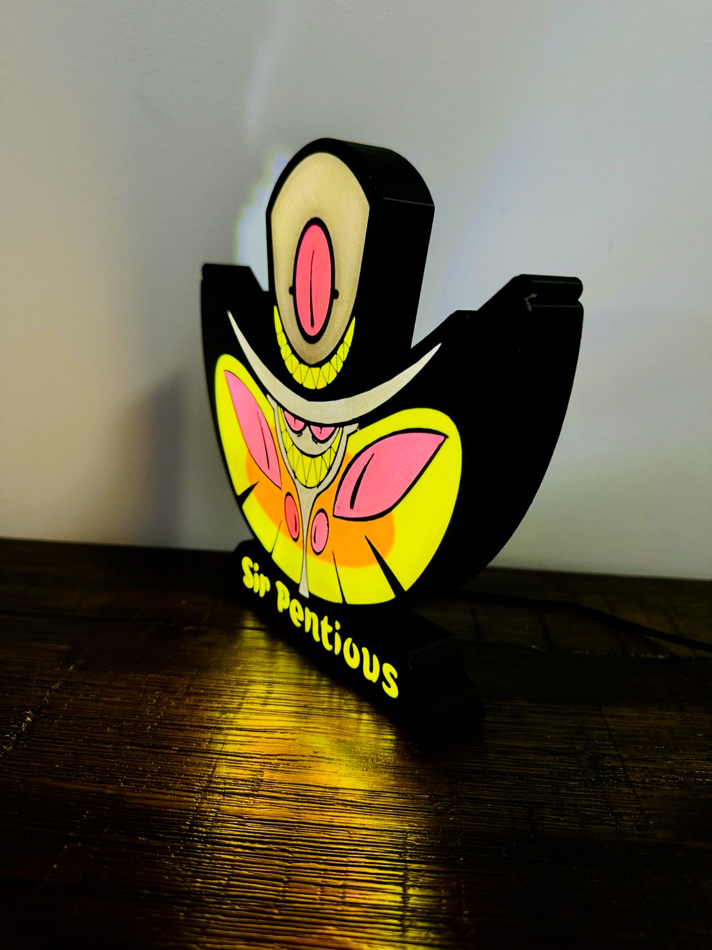 Light Up USB Powered Sir Pentious - Hazbin Hotel Fan Favourite Wall Art