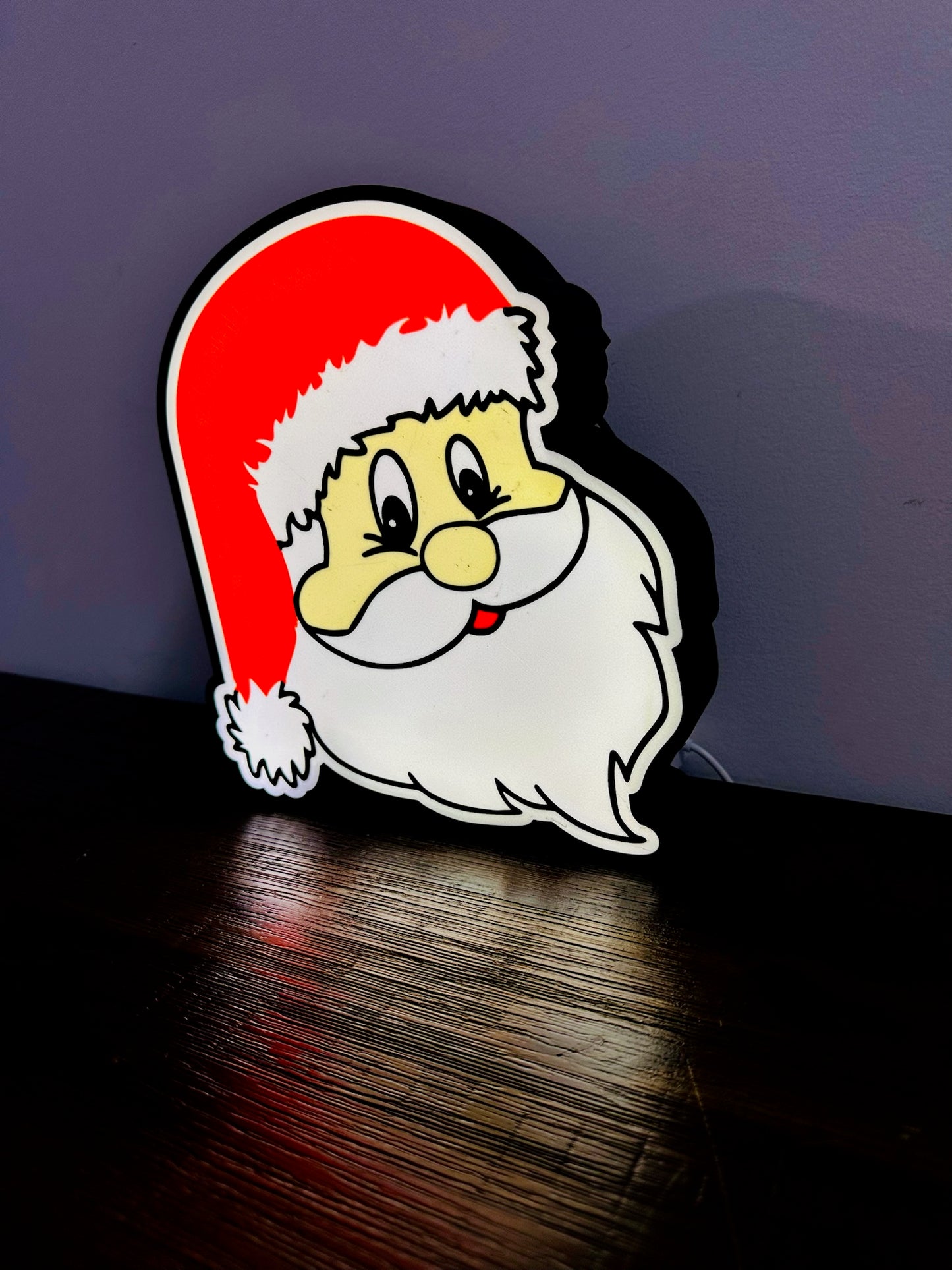 Jolly Santa Face Christmas Light Up Decoration / Wall Art - USB Powered