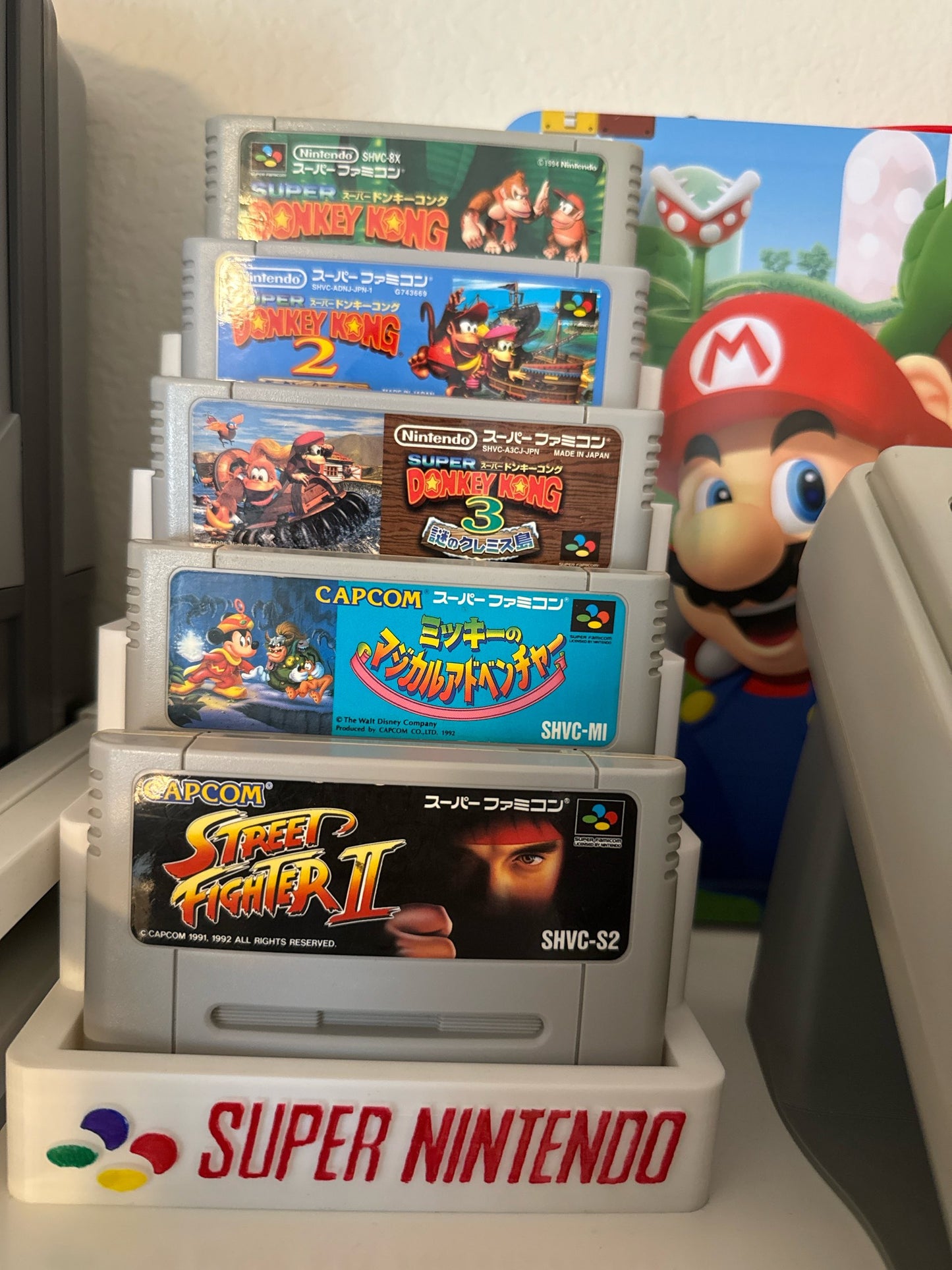 Super Nintendo/Famicom SNES Cartridge Game Stand to suit PAL Games