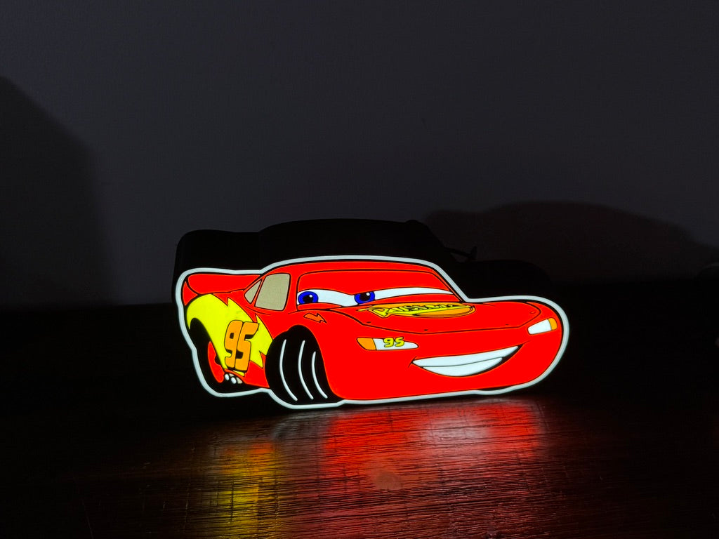 Light up Lightning McQueen Sign / Wall Art - USB powered