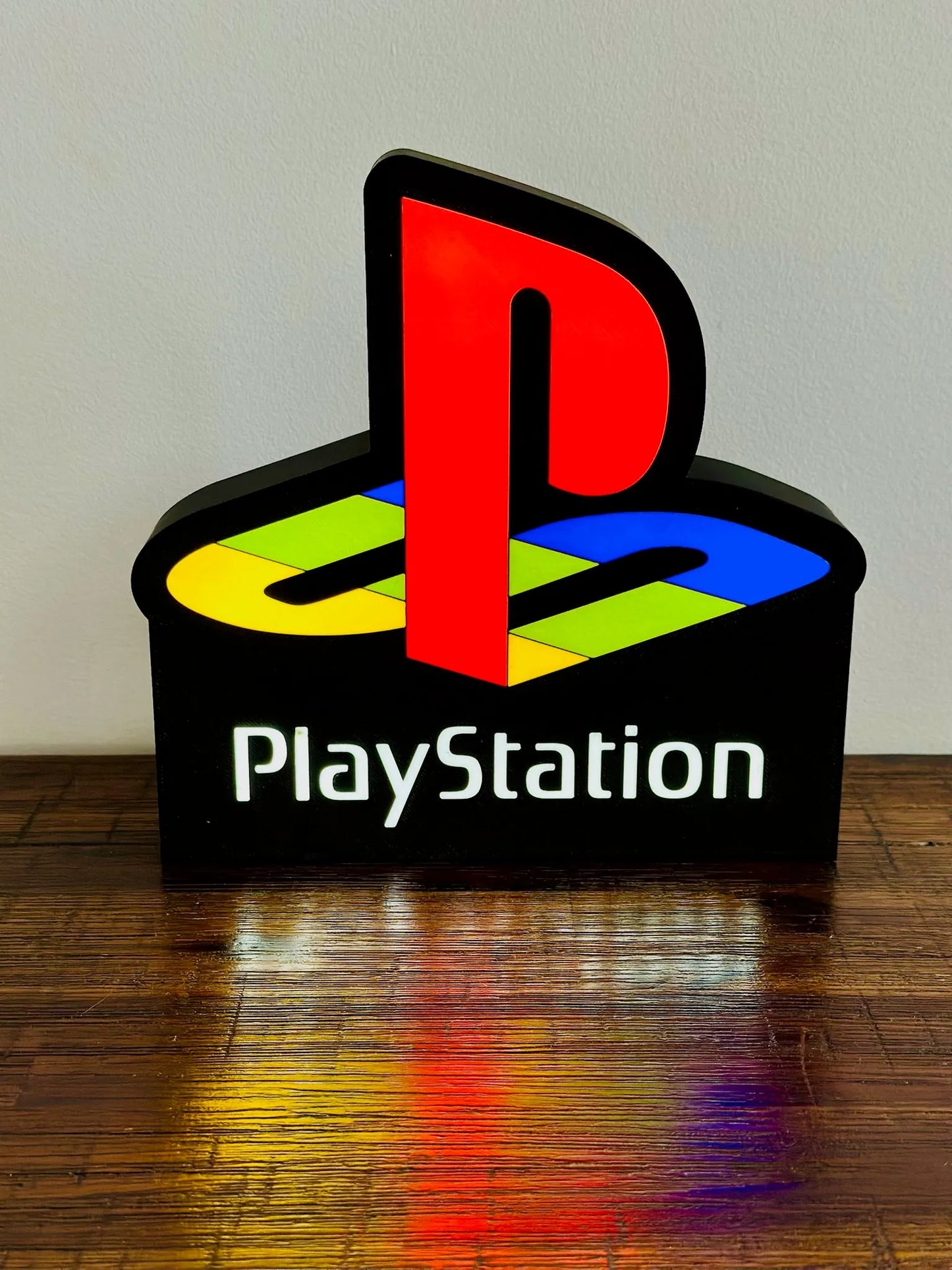 Sony Playstation Logo - Original PSX/PS1 Colours - Light Up Wall Art - USB Power - Michael's 3D World