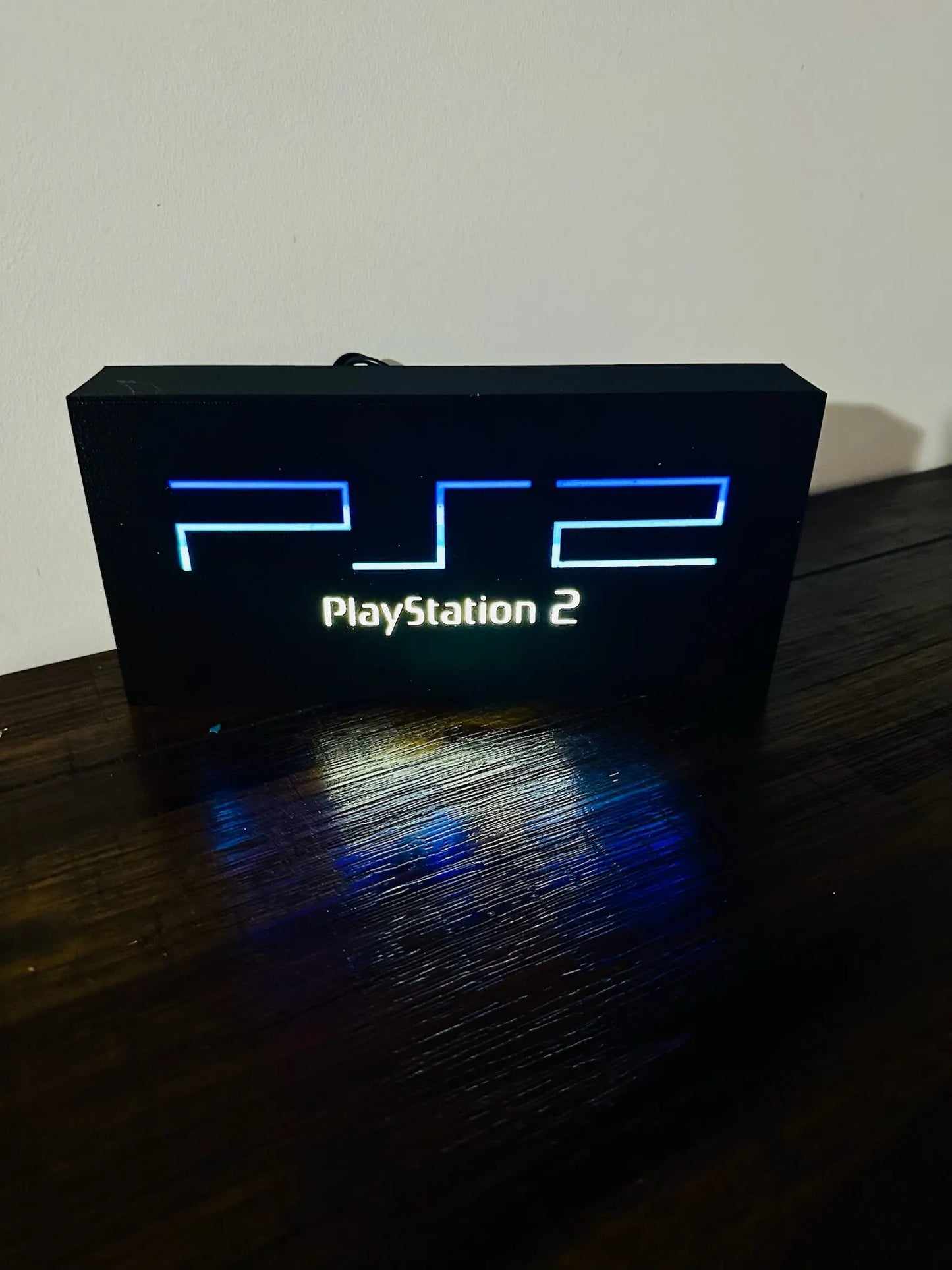 Sony Playstation 2 Logo - Original PS2 Colours - Light Up Wall Art - USB Power