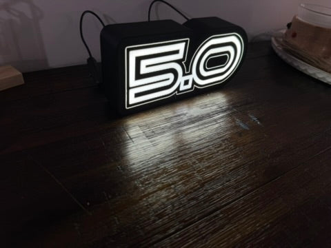 Holden Commodore V8 5.0L Badge - Light Up Artwork / Illuminated Wall Art / LED Display Sign