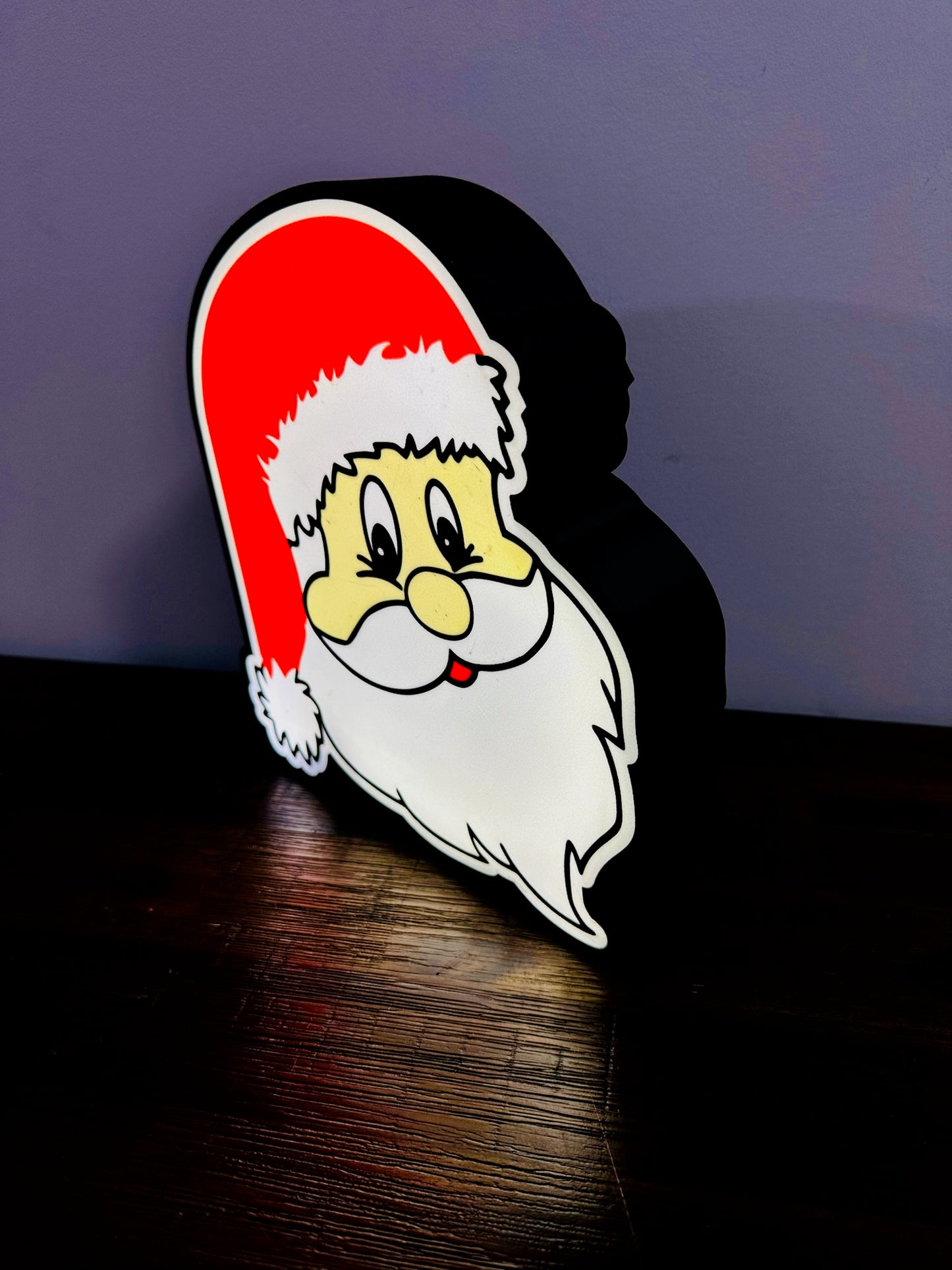 Jolly Santa Face Christmas Light Up Decoration / Wall Art - USB Powered