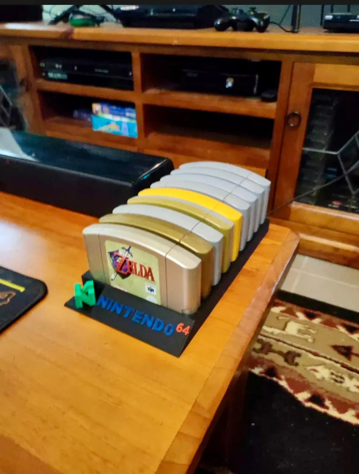 Nintendo 64 Game Holder - With 3D N64 Logo & Coloured Text - Holds 9 Games - Michael's 3D World