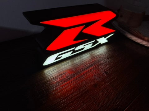 GSX-R Suziki Motorcycles - LED Light Up Artwork / Illuminated Wall Sign Display