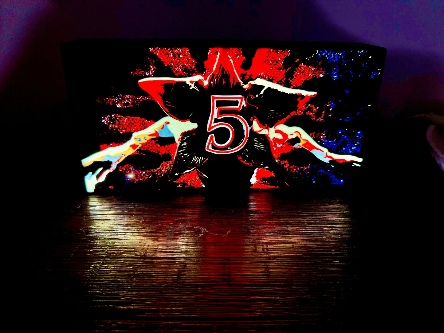 Stranger Things: Season 5 - Demogorgon - Fan Art LED Illuminated Wall Sign - USB Powered Display