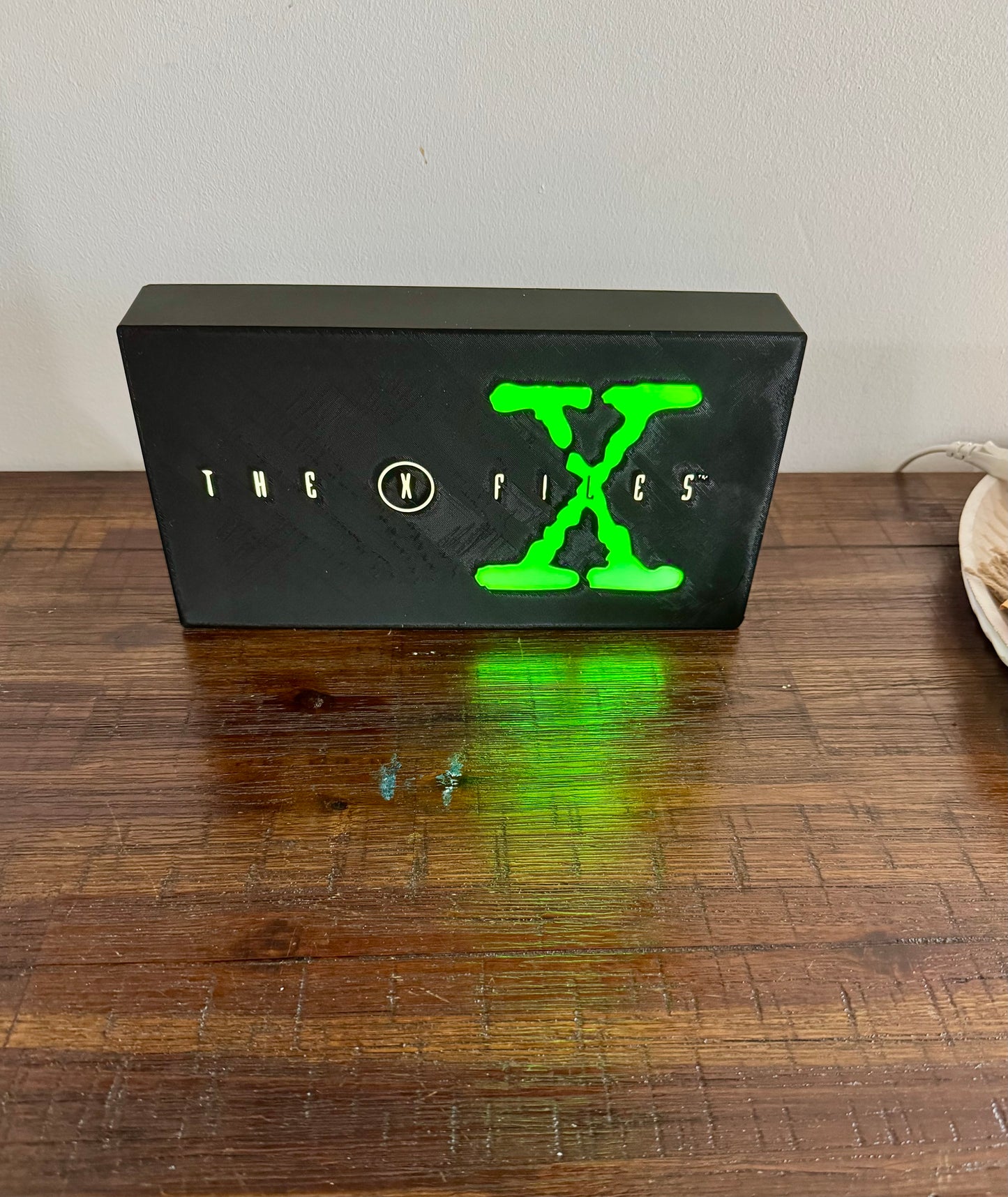 The X Files - White & Green Logo - Bright light up LED Night Light