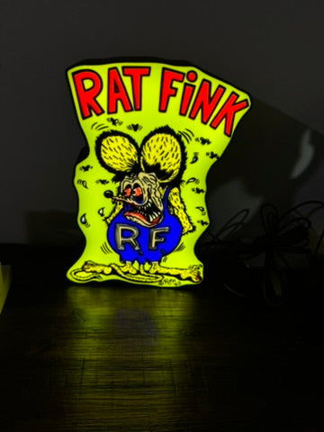 Rat Fink with Title - LED Light Up Artwork / Wall Art / Sign