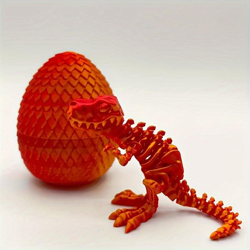 Small T-Rex Dinosaur Skeleton with his own Egg Enclosure & Dog Bone - Michael's 3D World