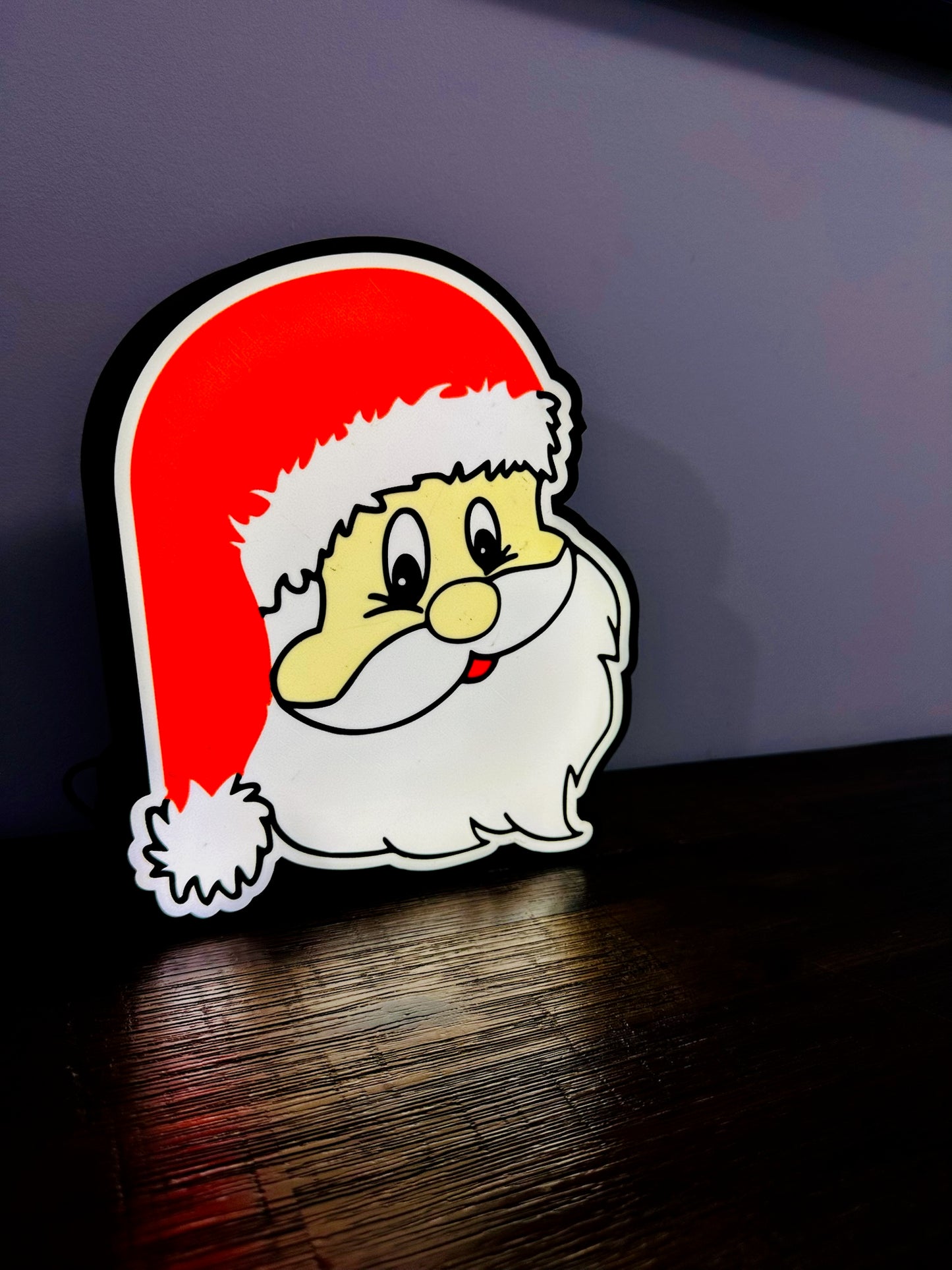 Jolly Santa Face Christmas Light Up Decoration / Wall Art - USB Powered
