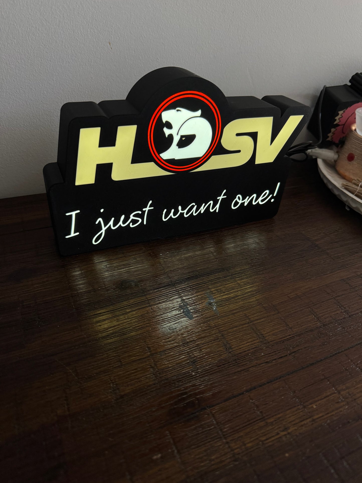Holden HSV “I just want one” Logo - LED Light Up Display Art - USB Powered