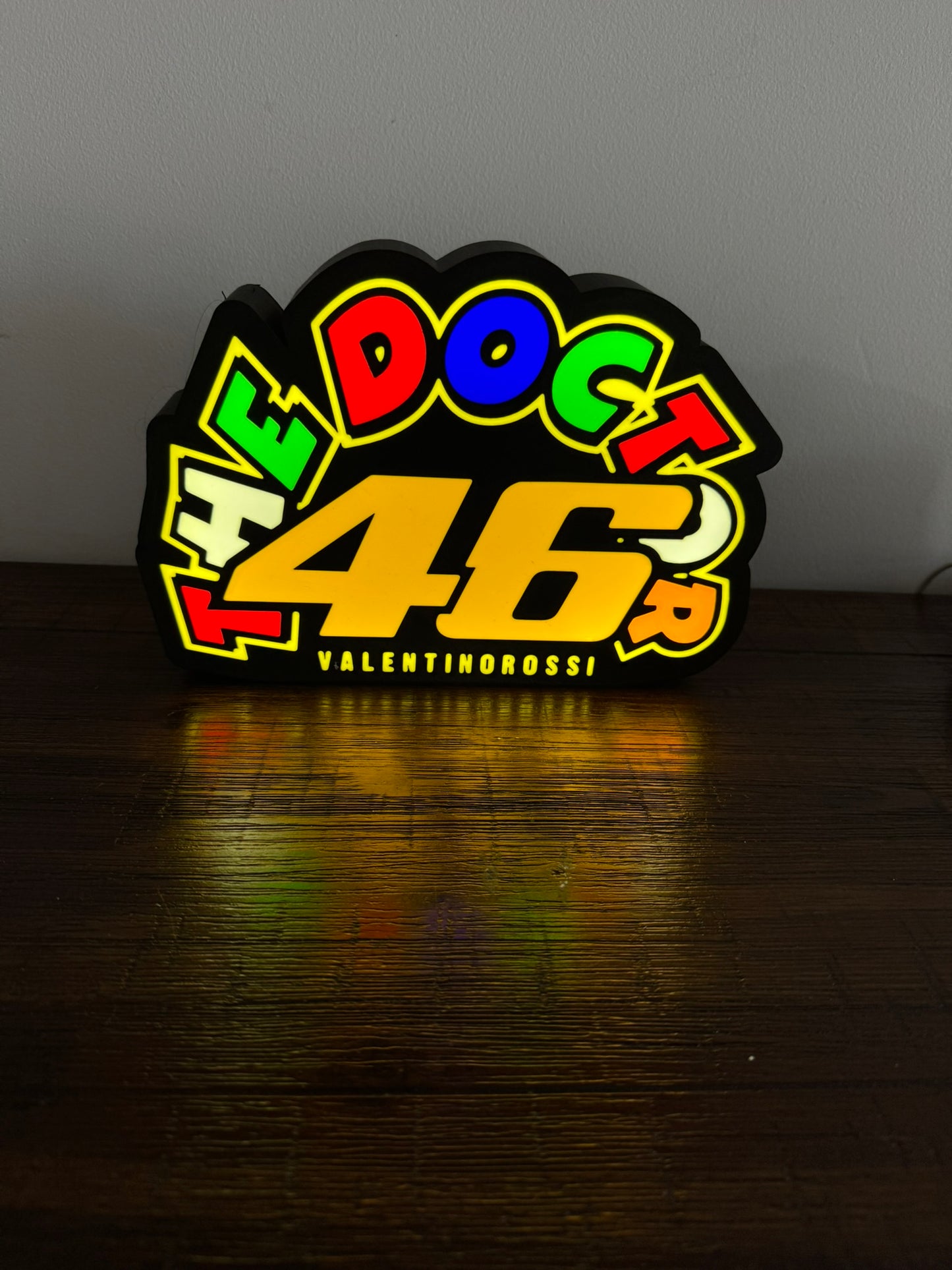 Valentino Rossi - 46 - The Doctor - LED Light Up Artwork / Illuminated Wall Sign Display