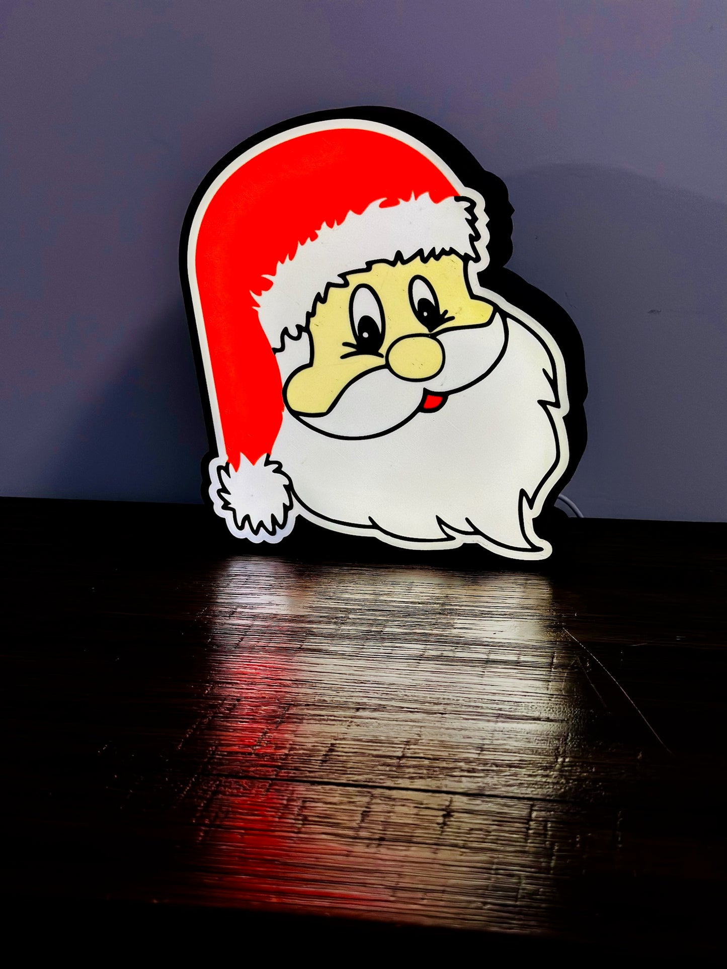 Jolly Santa Face Christmas Light Up Decoration / Wall Art - USB Powered