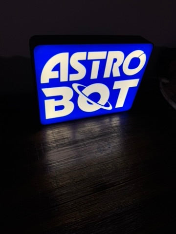 Astrobot - Blue & White LED Light Up Sign / Night Light - USB Powered