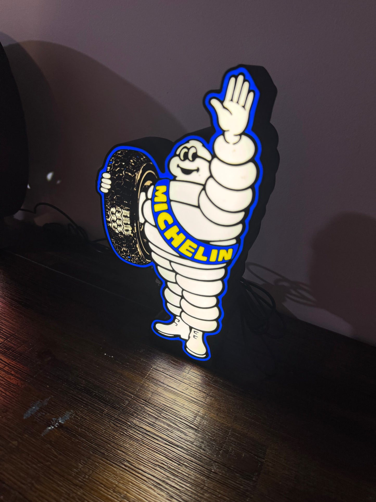 Michelin Man Tyre Logo - LED Light Up Sign / Illuminated Wall Art