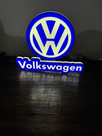 Volkswagon Logo VW - LED Light Up Artwork / Wall Art / Sign