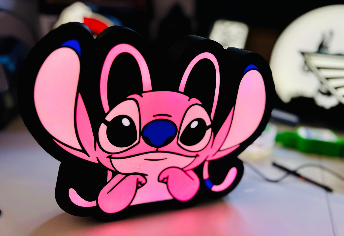 Light up Angel (to go with Stitch)! USB Powered, bright night light sign! - Michael's 3D World