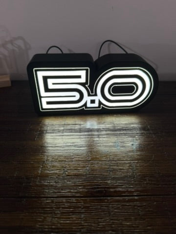 Holden Commodore V8 5.0L Badge - Light Up Artwork / Illuminated Wall Art / LED Display Sign