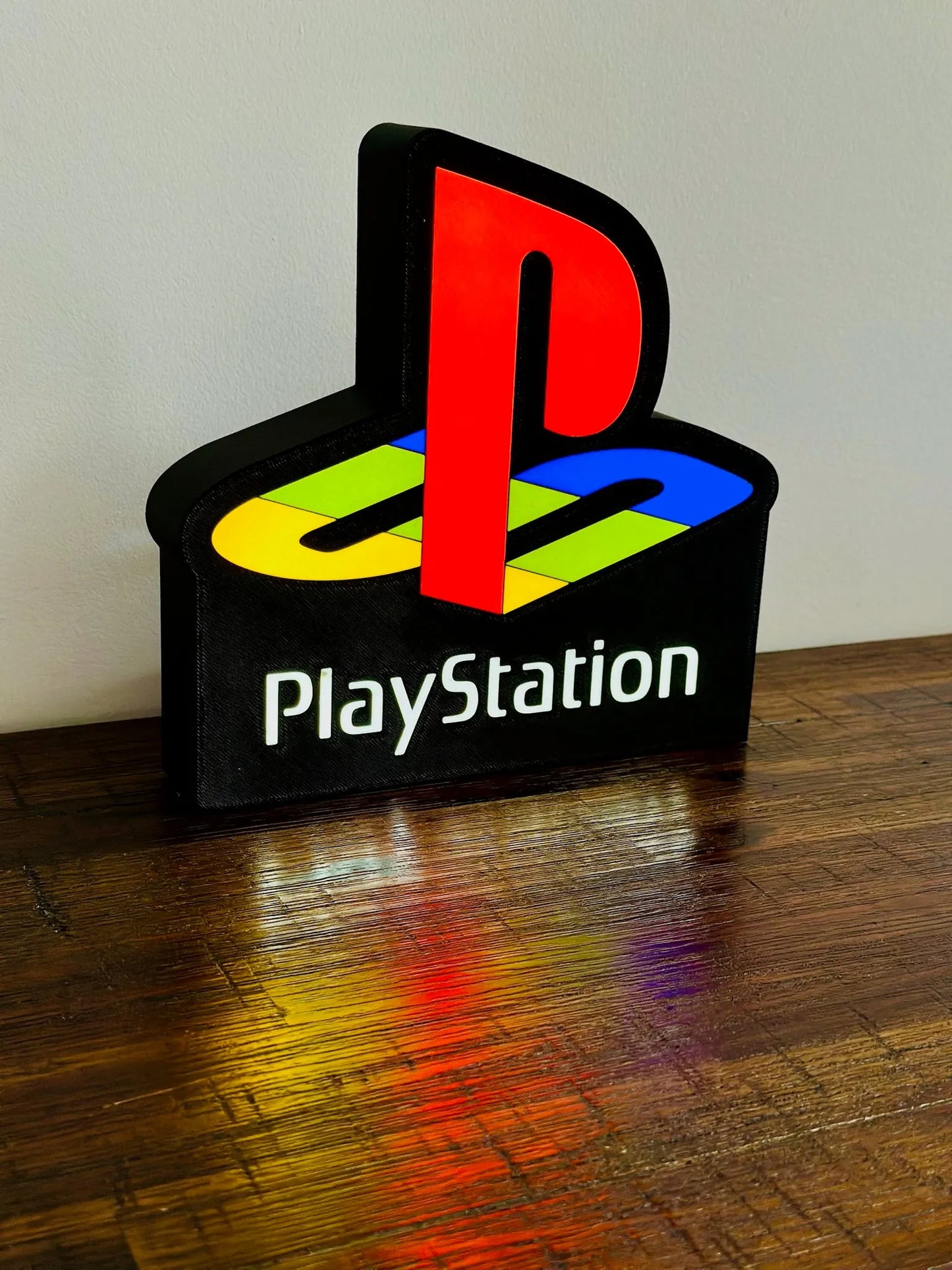 Sony Playstation Logo - Original PSX/PS1 Colours - Light Up Wall Art - USB Power - Michael's 3D World