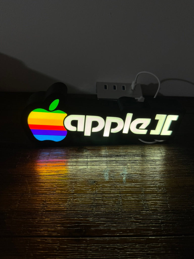 Apple II Apple Logo - Full Colour or White - Night Light / Light Up Wall Art