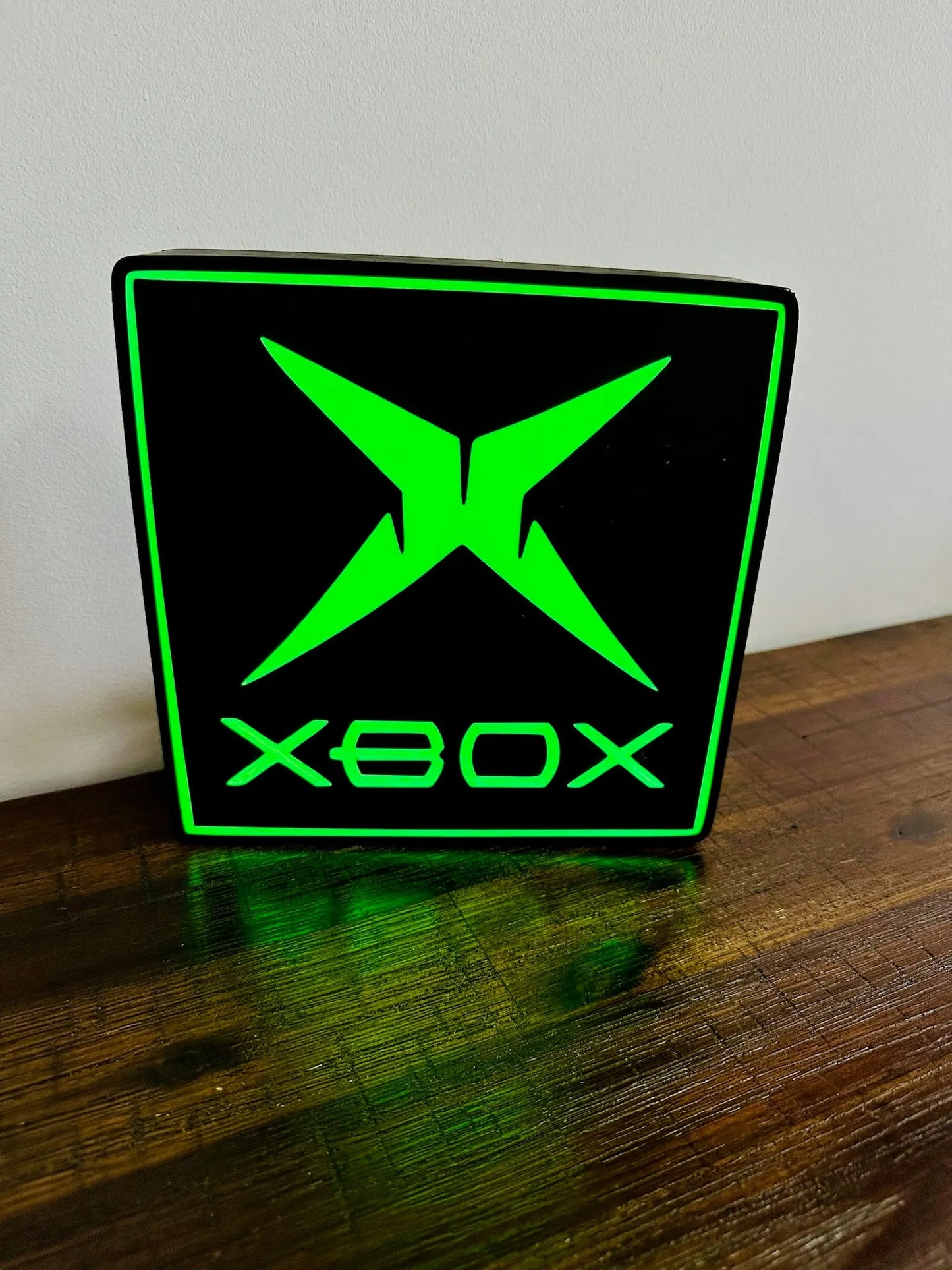 Original Classic XBOX - Bright Green Light Up Wall Art - USB Powered - Michael's 3D World