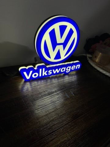 Volkswagon Logo VW - LED Light Up Artwork / Wall Art / Sign