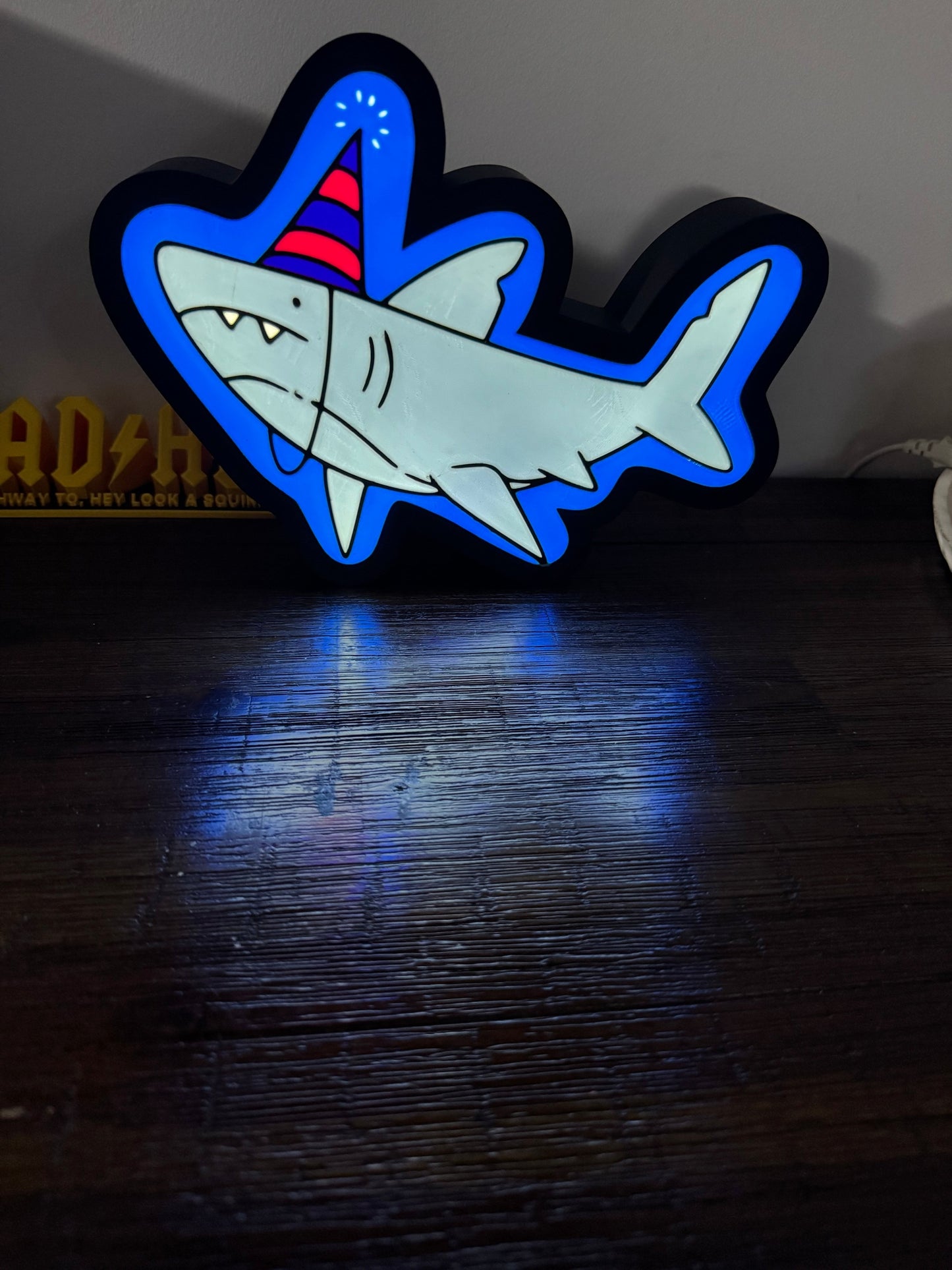 Party Shark! With a hat! Cute - Bright light up LED Night Light