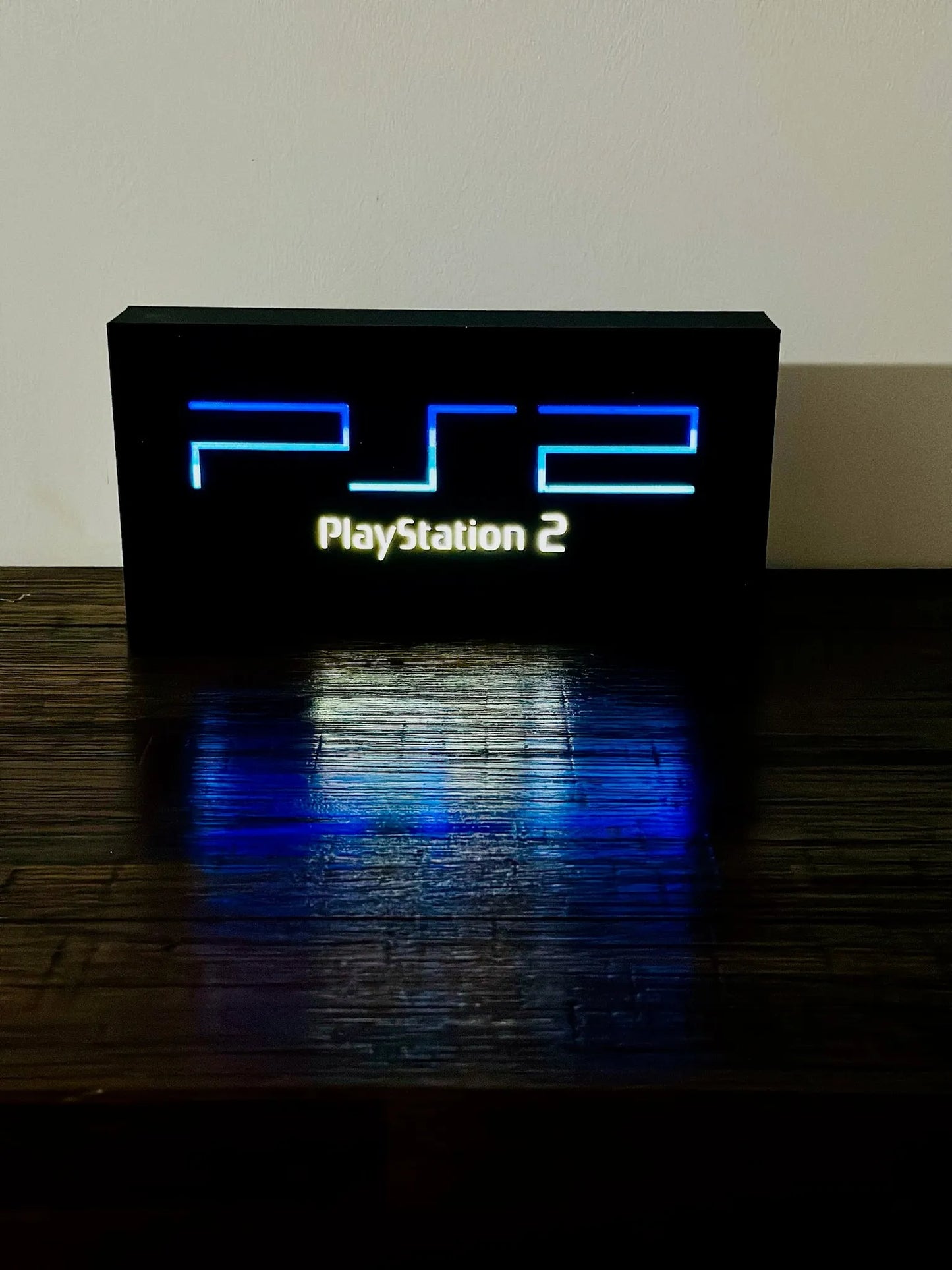 Sony Playstation 2 Logo - Original PS2 Colours - Light Up Wall Art - USB Power